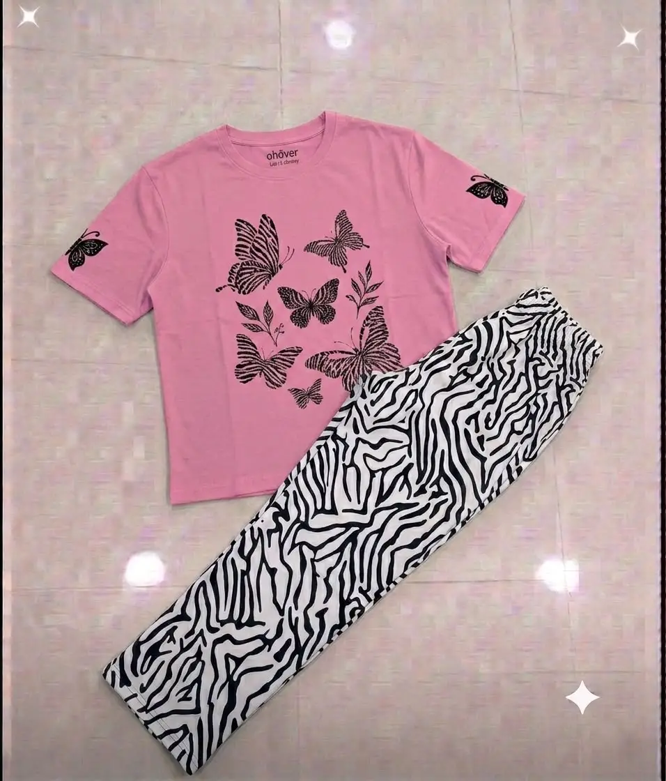 2 Pcs Women's Stitched Jersey Printed Night Suit