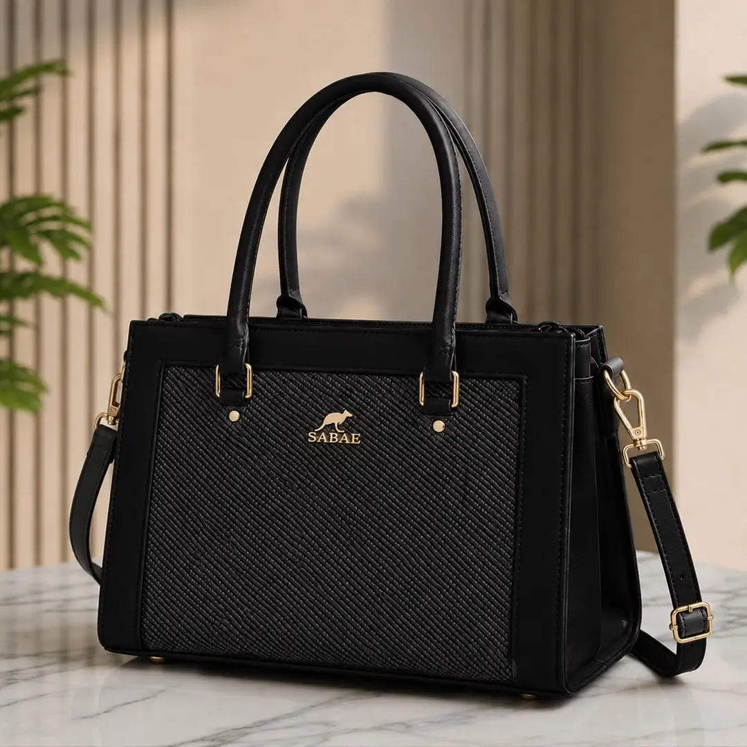 Premium Women's Structured Handbag|Rexine Top HandleShoulder Bag| Beige