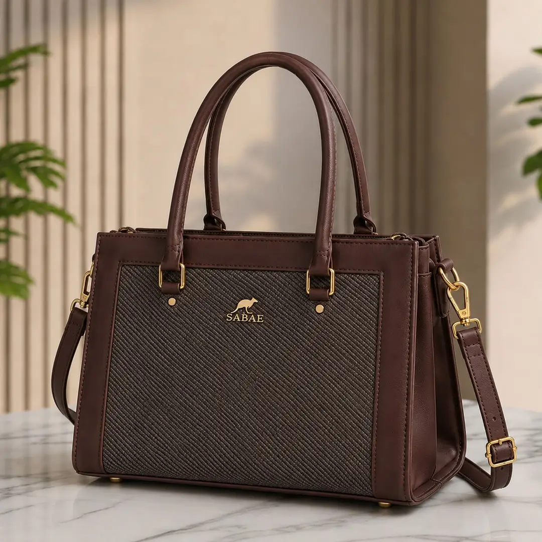 Premium Women's Structured Handbag|Rexine Top HandleShoulder Bag| Beige
