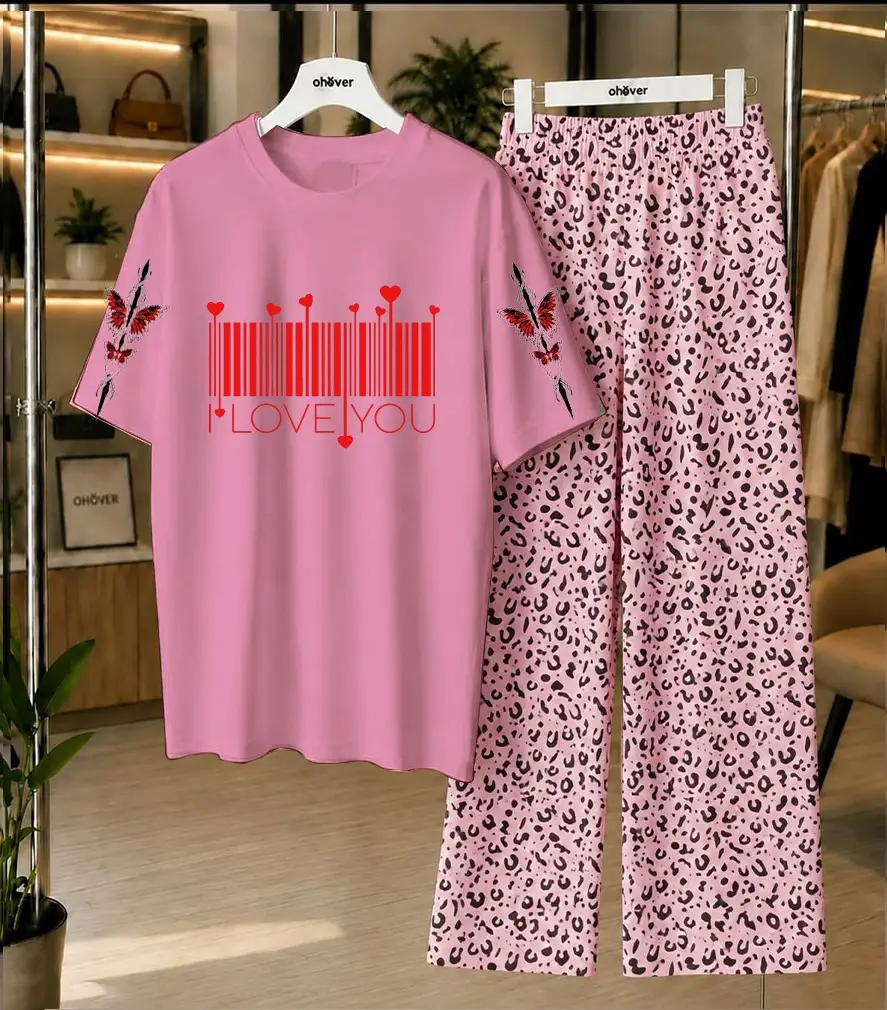 2 Pcs Women's Stitched Cotton Jersey Printed Night Suit