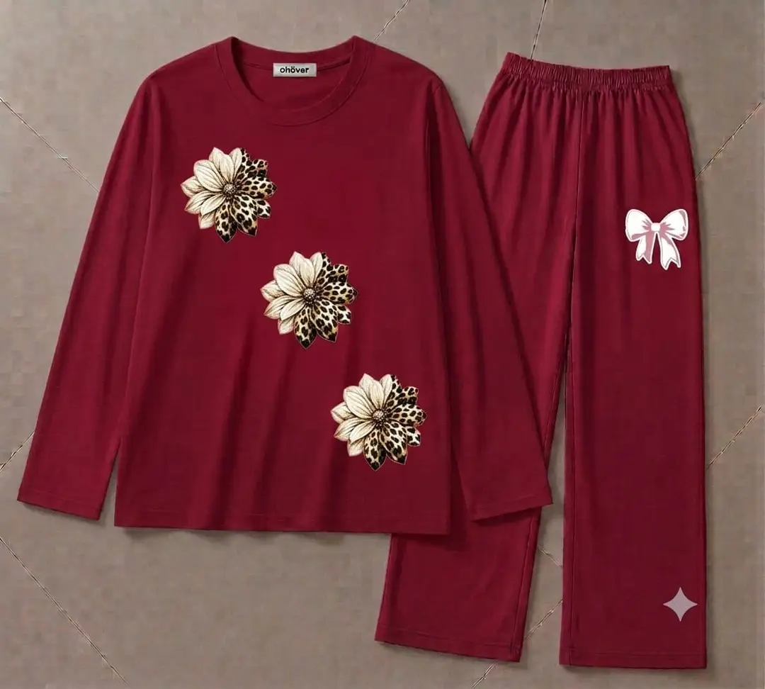 2 Pcs Women's Stitched Cotton Jersey Printed Night Suit