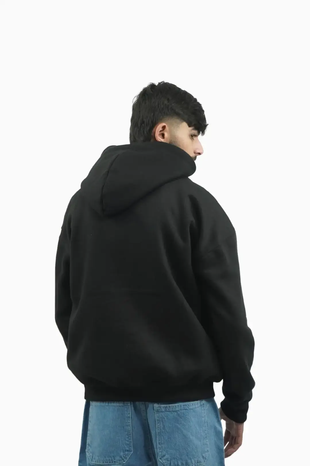 Men Black Hoodie 'Keep Life Simple' Oversize