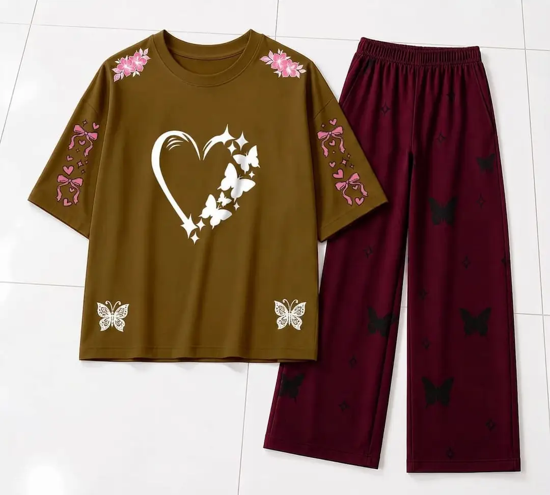 2 Pcs Women's Stitched Cotton Jersey Printed Night Suit