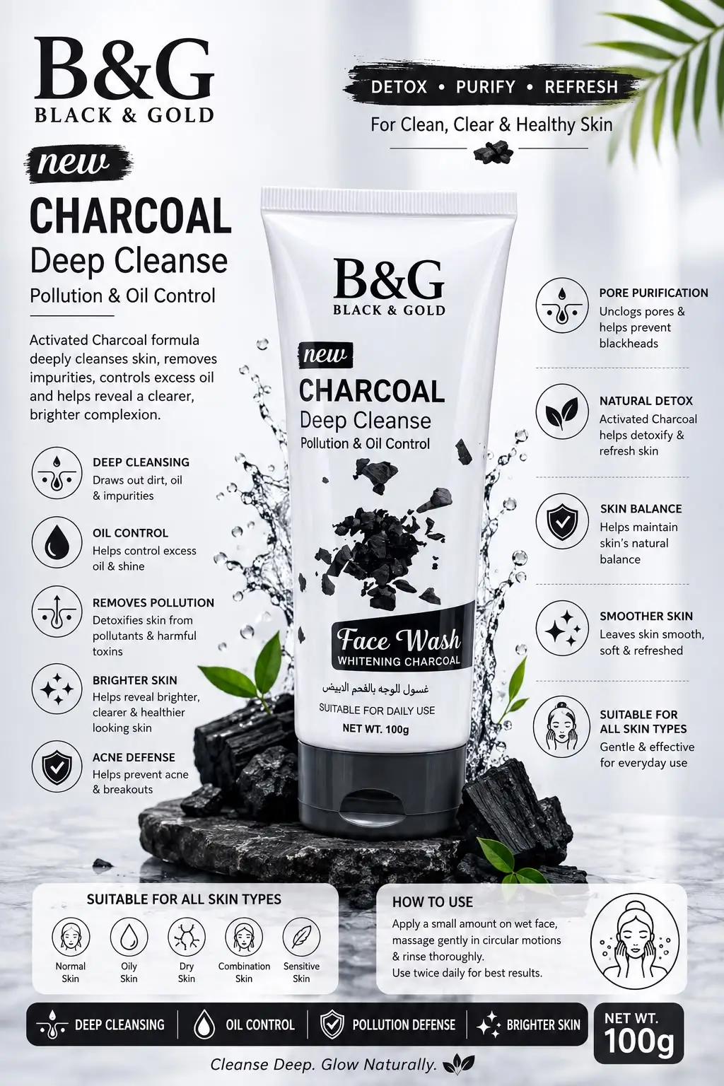 B&G Whitening Facewash 100ml