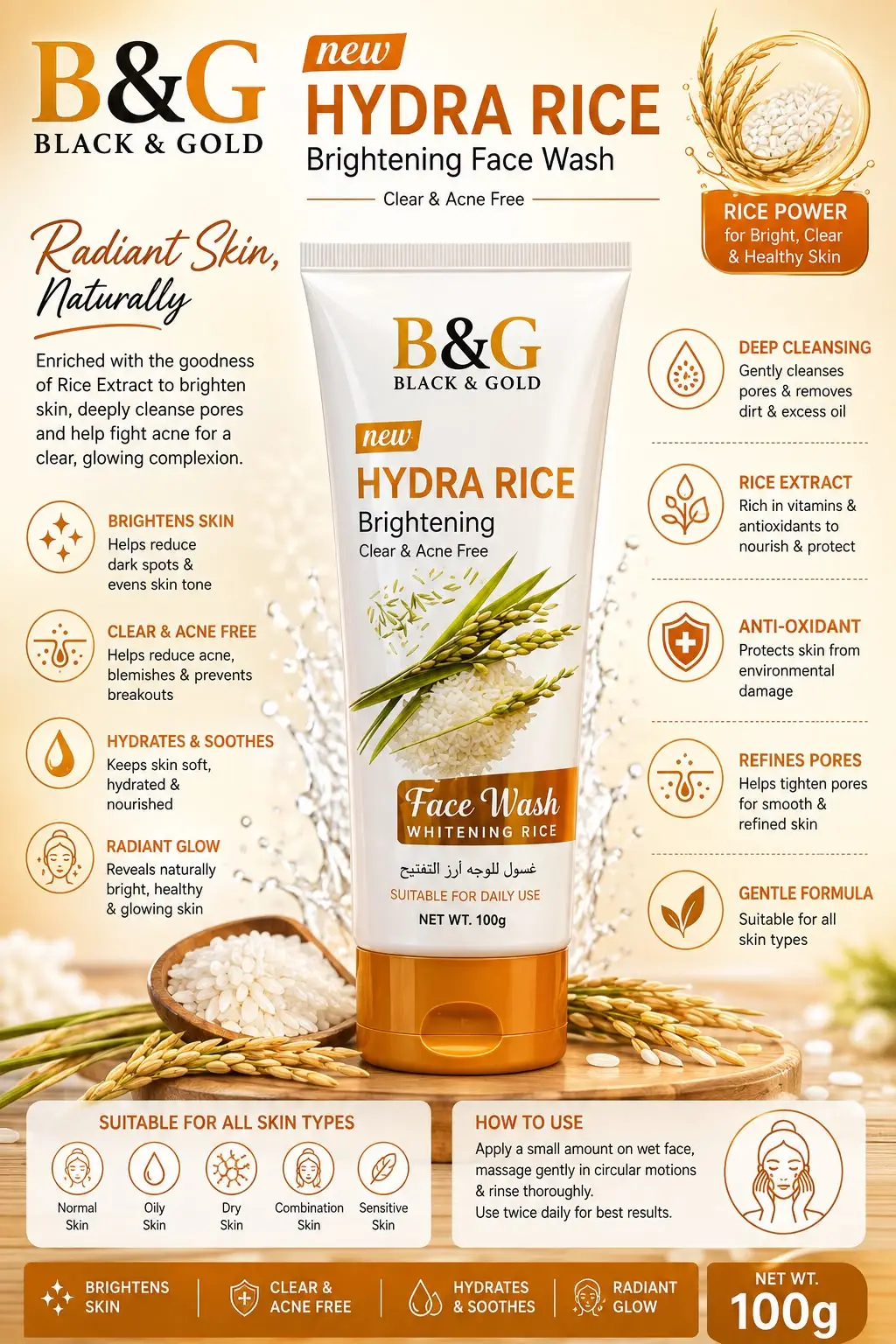 B&G Whitening Facewash 100ml