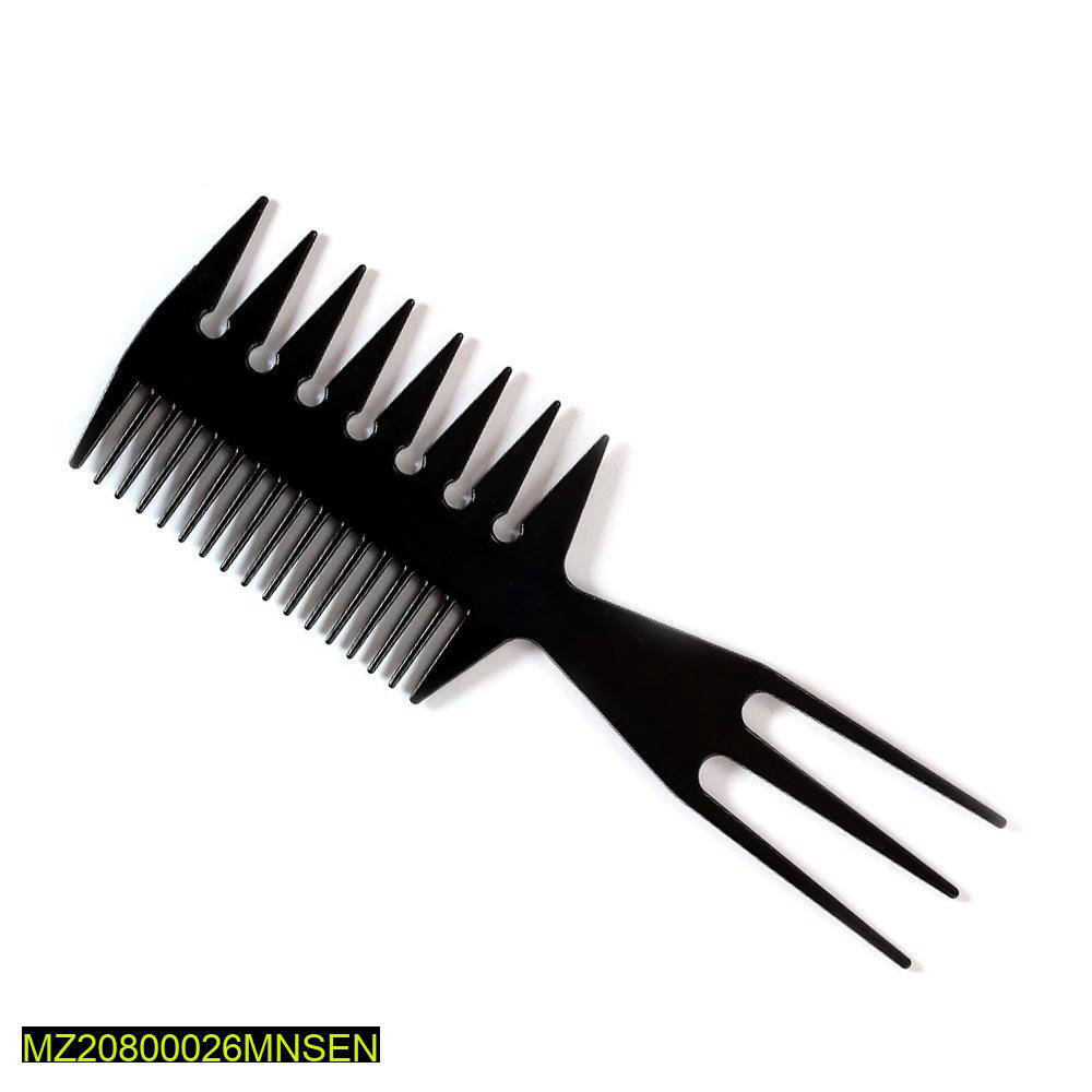 Triple Function Teasing Comb Black Plastic Salon Quality